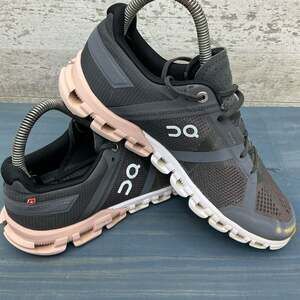 On Running Cloudflow Women's Running Shoes Rock/Rose Gray Pink Size W6.5